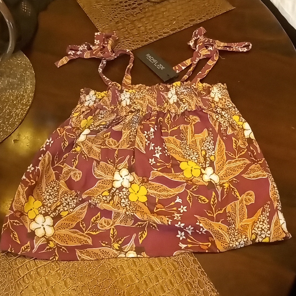 Rachel Zoe floral adjustable tank top